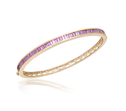 Pink sapphire Baguettes oval bracelet